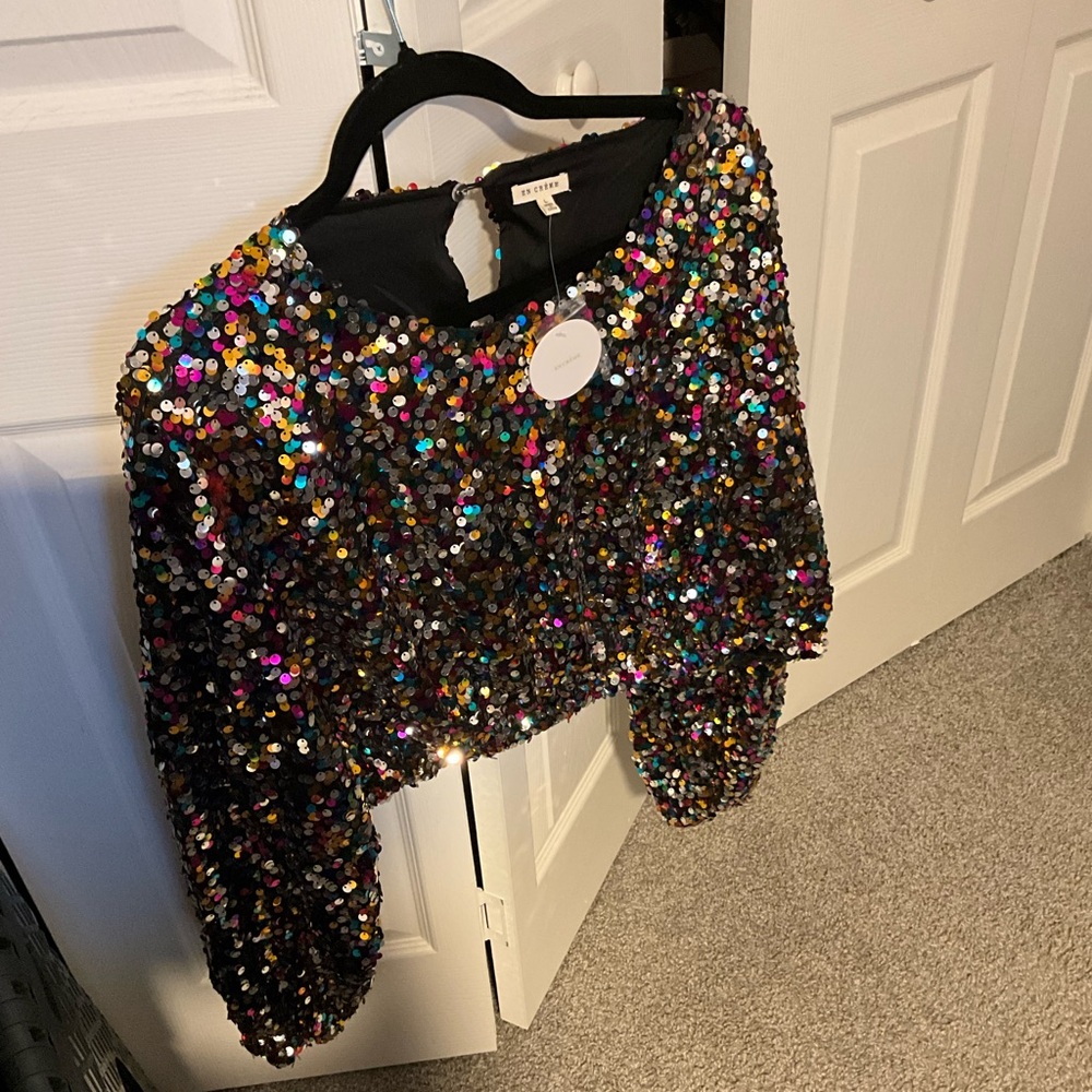 Vici sequin crop top new - Picture 2 of 3